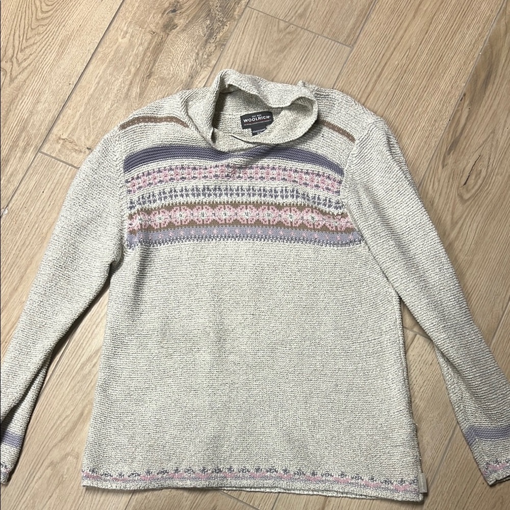 Woolrich Nordic print Gray cream Sweater
